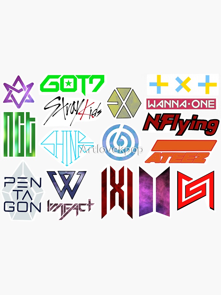 kpop logos Sticker for Sale by Artlovekpop
