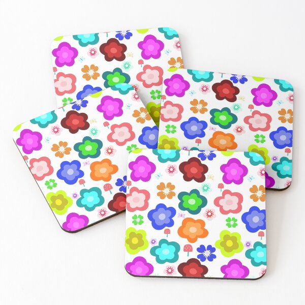 Item preview, Retro Flower core Multicolor Floral Art with Mushrooms and Butterfly Septcho21 designed and sold by Jane Holloway.
