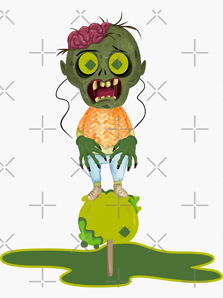 "Creepy Zombie Toffee Apple Septcho21" Sticker for Sale by cradox Redbubble