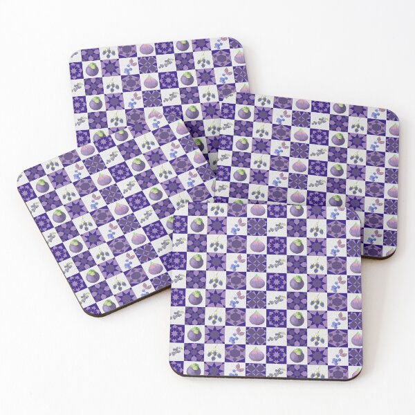Item preview, GEOMETRIC INDIGO FRUIT PATTERN WITH GRAPES - FIGS AND BERRIES-SEPTCHO21  designed and sold by Jane Holloway.