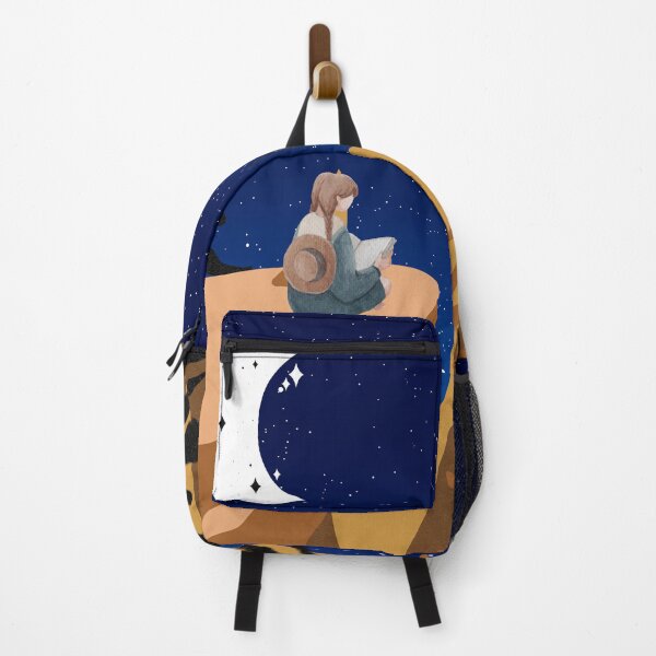 Item preview, Girl siting on a mountain ledge at night designed and sold by ellinnur.
