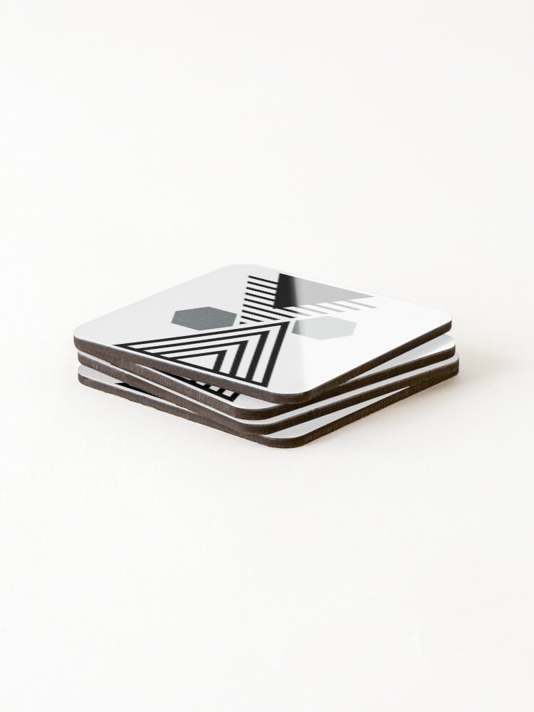 Thumbnail 4 of 5, Coasters (Set of 4), Abstract Geometric Triangle Pattern designed and sold by LifeProApperal.