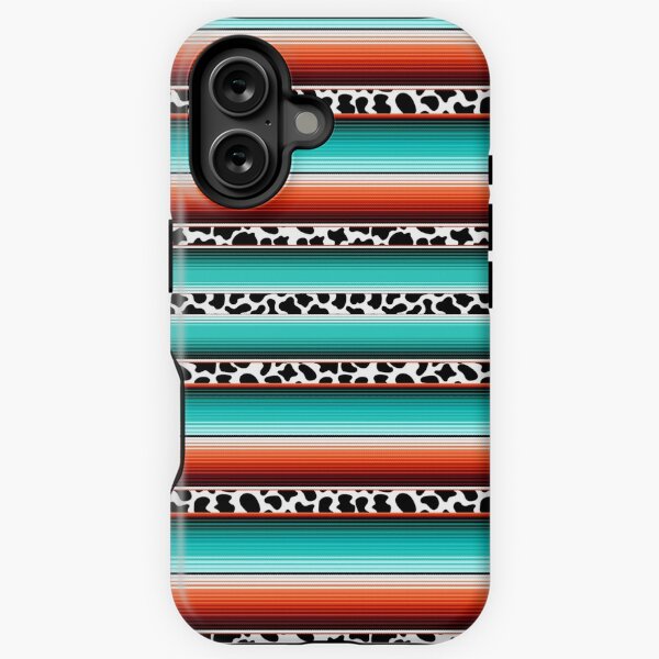 Vista previa del artículo con la obra «Estuche para teléfono con estampado de vaca Serape, estuche para teléfono con estampado de vaca», diseñado y vendido por GutsyShop.