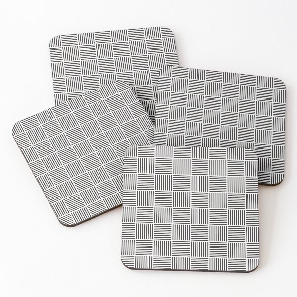 Item preview, Abstract Black and White Mosaic Squares Lattice Pattern designed and sold by S Cube Design.