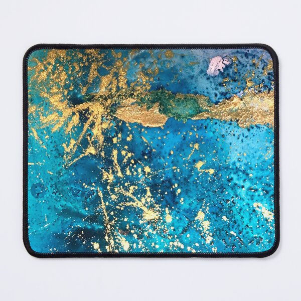 Item preview, Bright gold and turquoise abstract designed and sold by Jenie Yolland.
