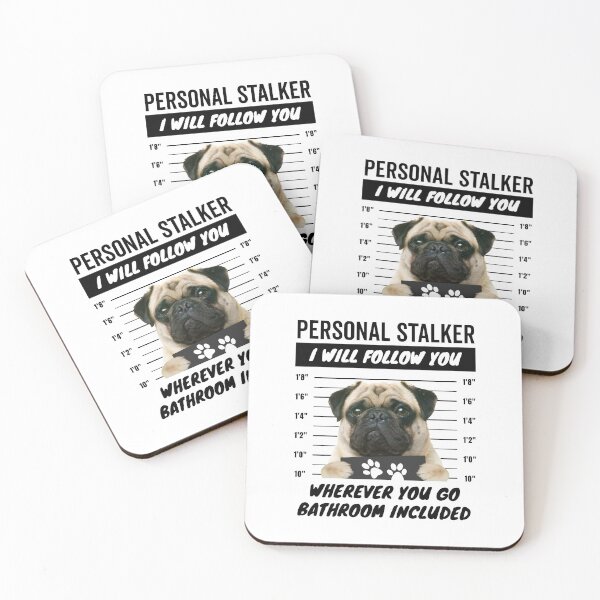 Item preview, Personal Stalker Dog – Chubby Pug Face designed and sold by More Cute Dogs.