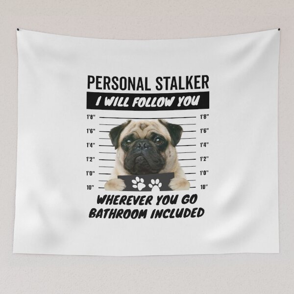 Item preview, Personal Stalker Dog – Chubby Pug Face designed and sold by More Cute Dogs.