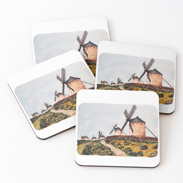 Item preview, Spanish Windmills Watercolor Artwork - Don Quixote designed and sold by arientss.