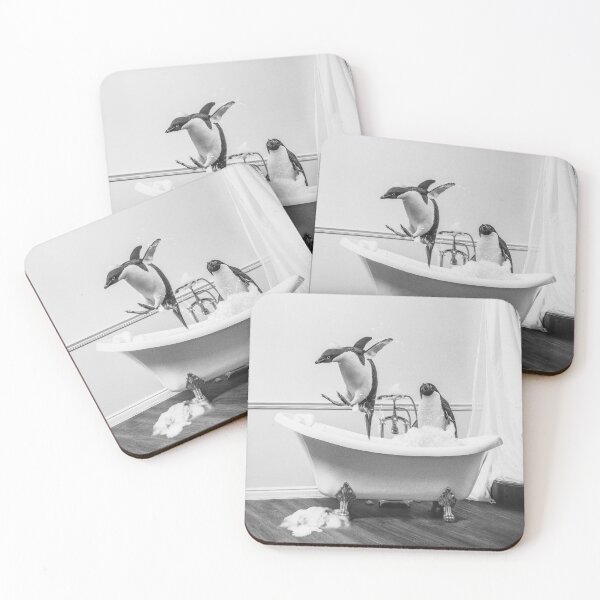 Item preview, Penguin Taking a Bath designed and sold by SurfolioPrints.