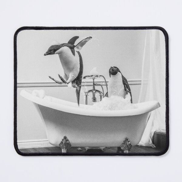 Item preview, Penguin Taking a Bath designed and sold by SurfolioPrints.