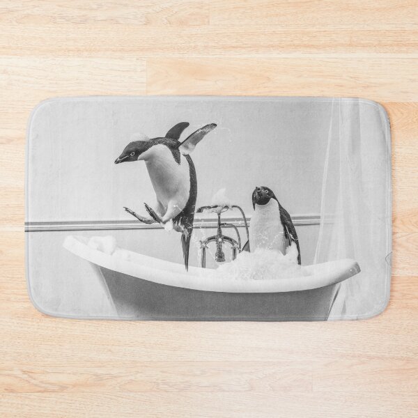 Item preview, Penguin Taking a Bath designed and sold by SurfolioPrints.