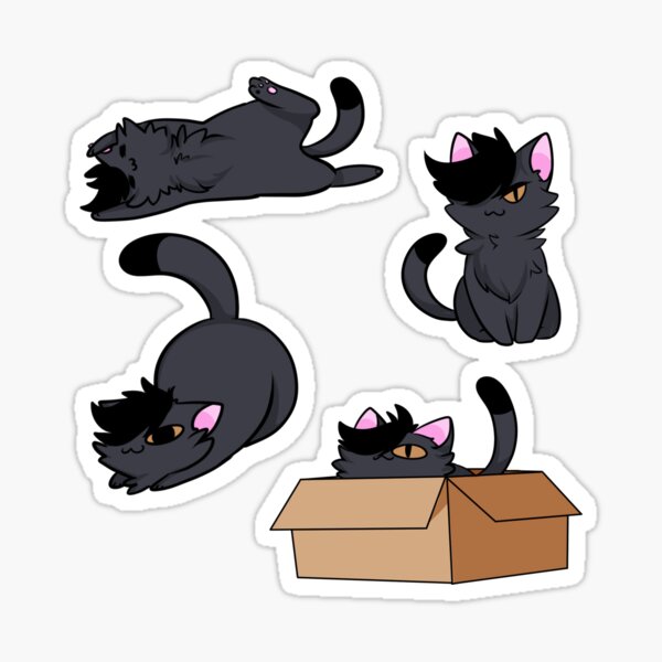 kuroo cat stickers 2 Sticker.