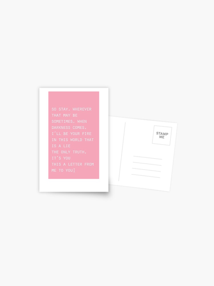 Blackpink Stay Lyrics Postcard By Abitofkpop Redbubble