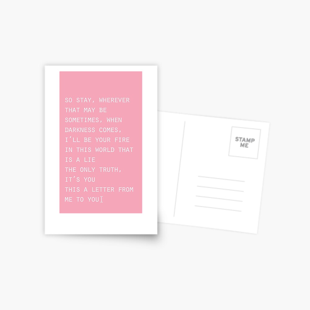 Blackpink Stay Lyrics Postcard By Abitofkpop Redbubble