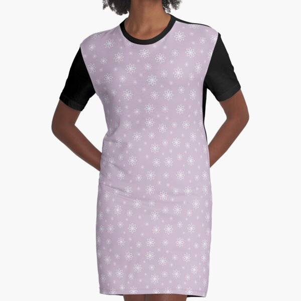 Geometrical flowers with pale pink background illustration seamless pattern Graphic T-Shirt Dress
