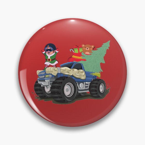 Item preview, Christmas Elf Riding Monster Truck designed and sold by OutofFocusShop.