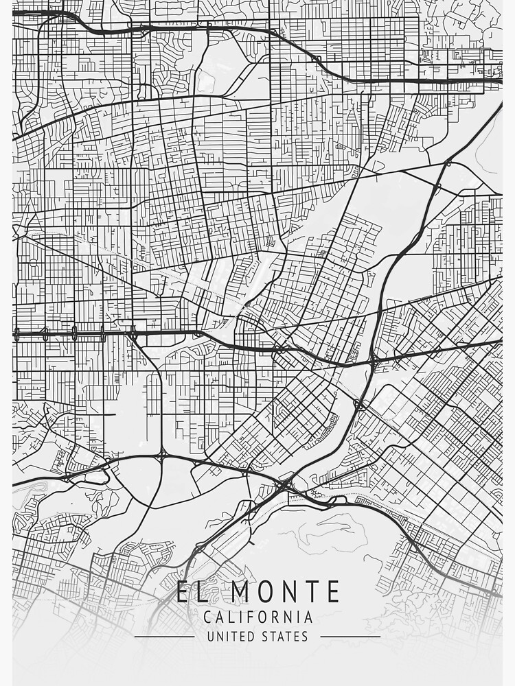 El Monte California Us Gray City Map Sticker For Sale By Ctmapprint Redbubble 1503