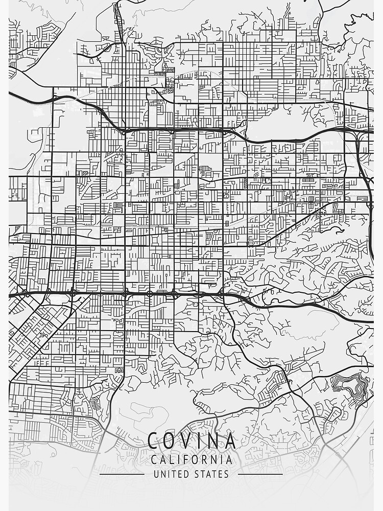 "Covina - California - US Gray City Map" Poster for Sale by ctmapprint 