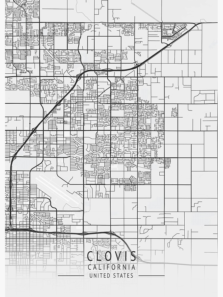 "Clovis California US Gray City Map" Poster for Sale by ctmapprint
