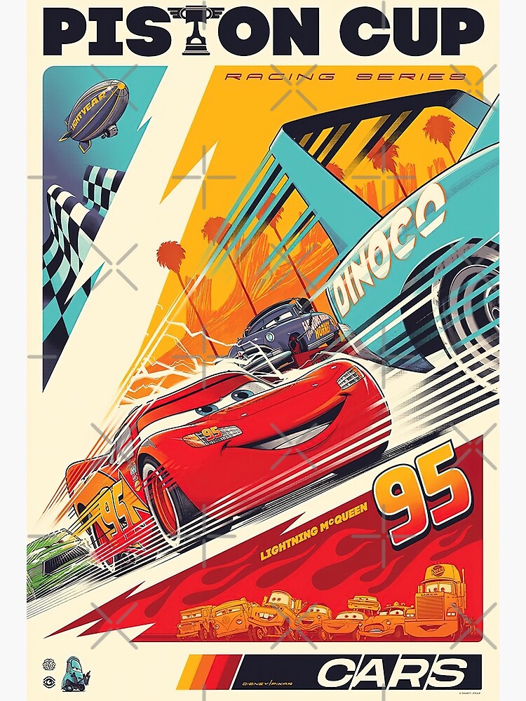"Piston Cup cartoon" Poster for Sale by sabrinapayoe Redbubble