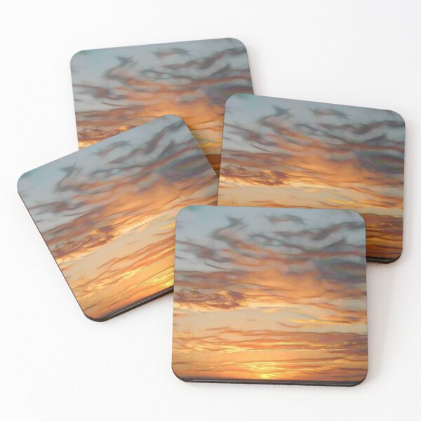 Item preview, beautiful patterned golden glow with elegant cloudscape at sunset designed and sold by mister-john.