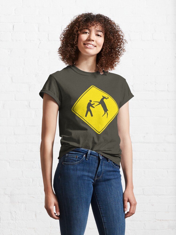 Alternate view of Cross Deer Crossing Classic T-Shirt