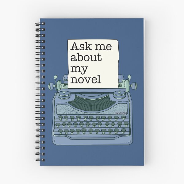 Item preview, "Ask Me About My Novel" young writer's funny typewriter designed and sold by Happy Puppy Print On Demand.