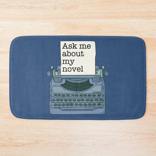 Item preview, "Ask Me About My Novel" young writer's funny typewriter designed and sold by Happy Puppy Print On Demand.