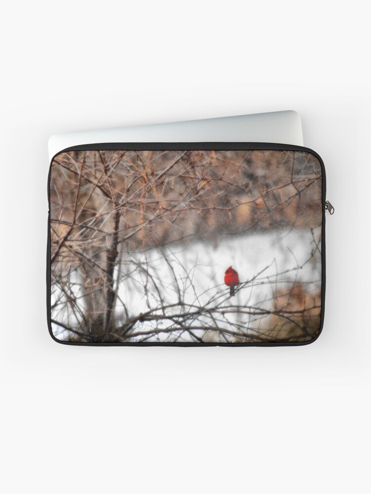 Thumbnail 1 of 2, Laptop Sleeve, Red Bird in the Snow designed and sold by believer9.