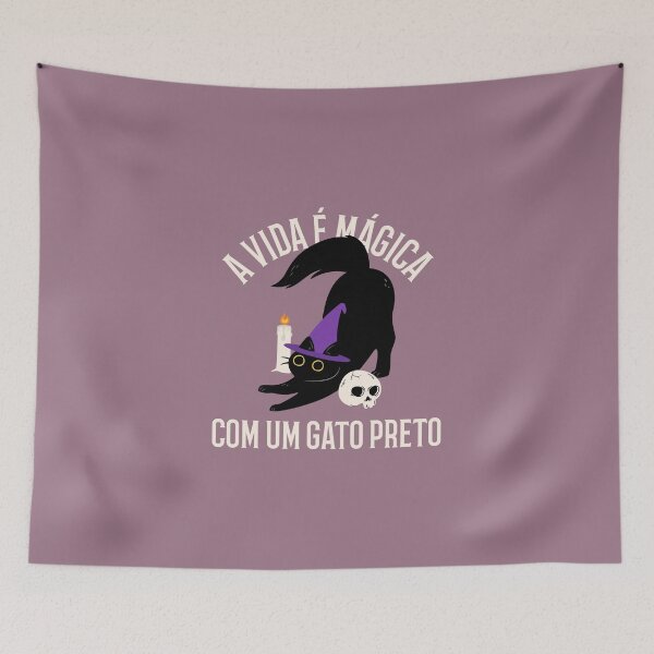 Item preview, A VIDA É MÁGICA COM UM GATO PRETO designed and sold by AladdinMktgs.
