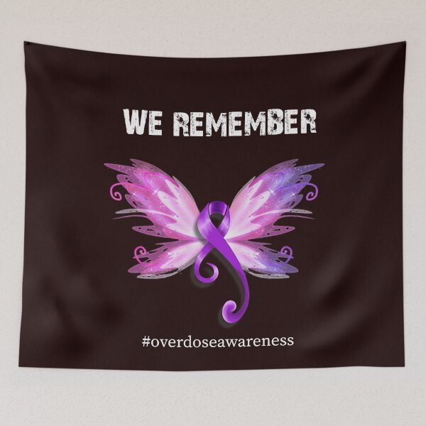 Item preview, We Remember Overdose Awareness Day Purple Ribbon designed and sold by TheHumbleLemon.