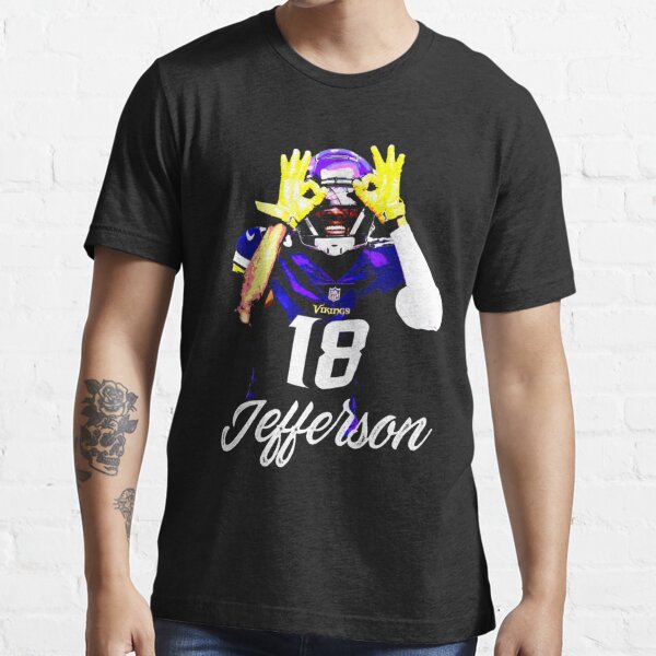 Justin Jefferson 18 In Action American football wide receiver for the  Minnesota Vikings T-Shirt - Guineashirt Premium ™ LLC