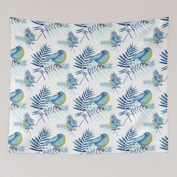 Item preview, Bird and Leaf Seamless Pattern designed and sold by mikaylart.