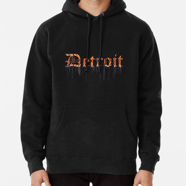 Detroit Tigers Iconic Secondary Colour Logo Graphic Hoodie - Mens