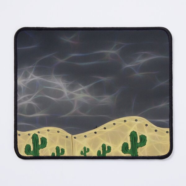 Item preview, very black rain filled sky with a few stylized cactus plants designed and sold by mister-john.