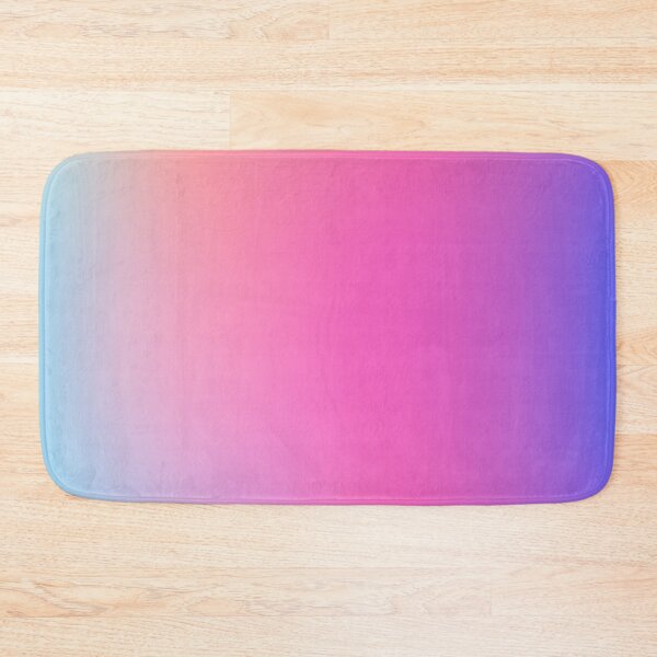 Pastel rainbow color gradient Bath Mat