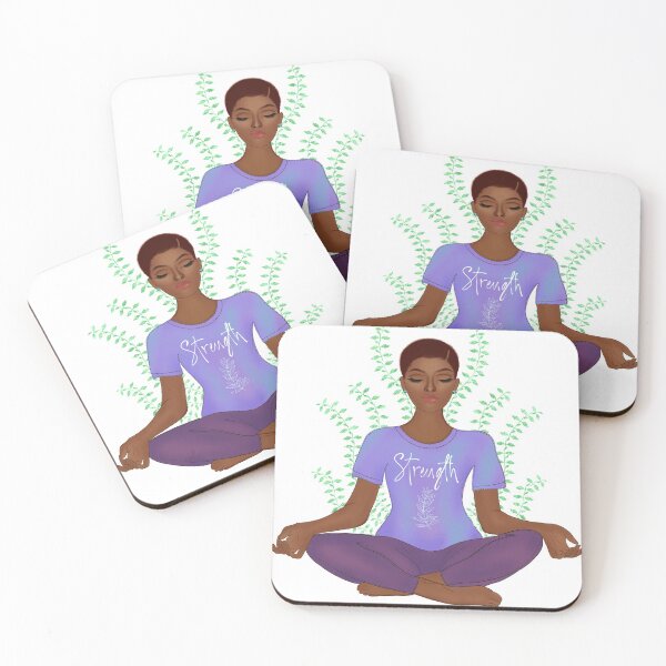 Item preview, Lady meditating sitting in yoga postures  designed and sold by LifeisinHER.