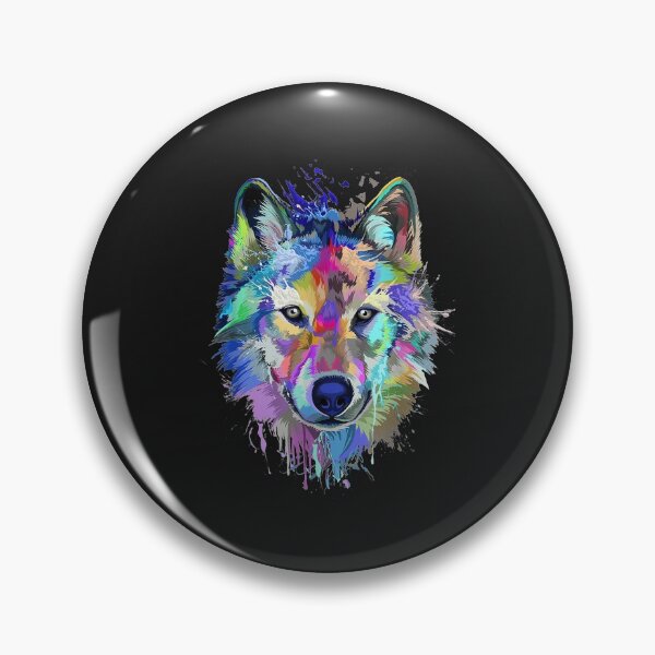 Artikelvorschau, Wolf Splash Art Tiergesicht, Wolfsliebhaber entworfen und verkauft von Royce5656.