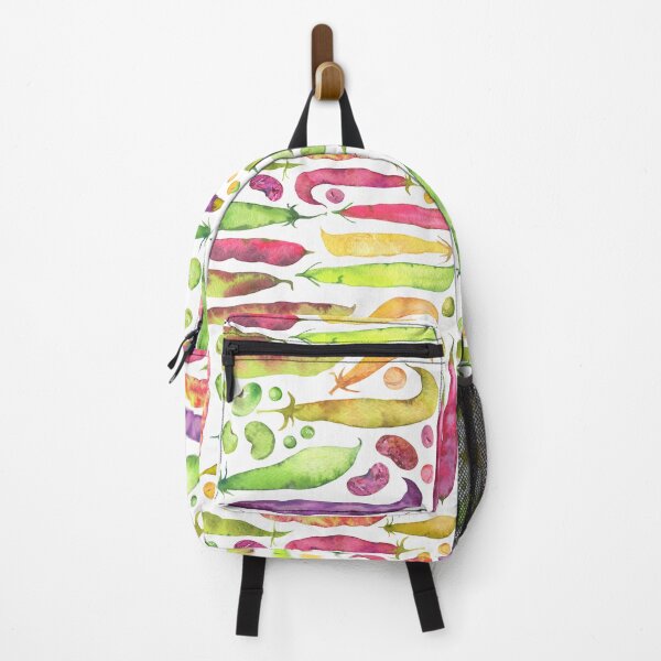 Item preview, Pea, soya, bean pods and beans handdrawn fresh colorful watercolor pattern designed and sold by AnjeseAnna.