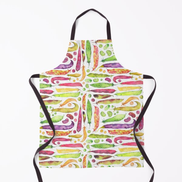 Item preview, Pea, soya, bean pods and beans handdrawn fresh colorful watercolor pattern designed and sold by AnjeseAnna.