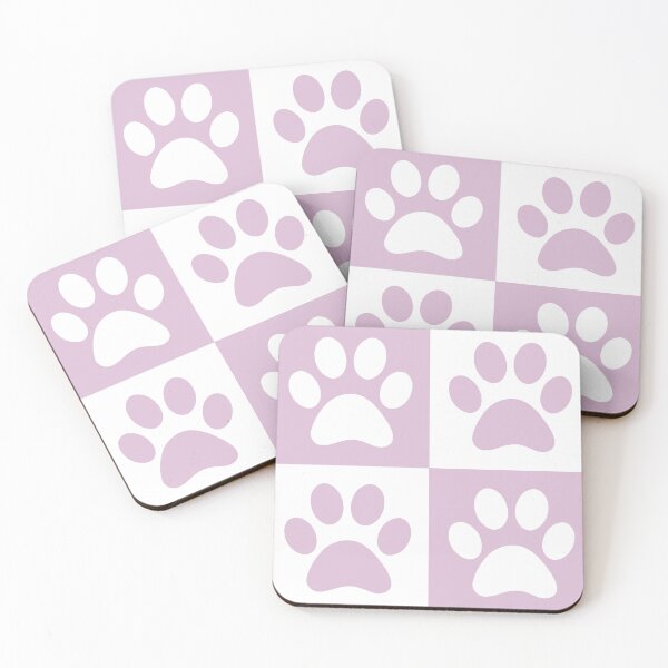 Item preview, Checkered light lavender and white dog paw print pattern 3 | Cute Gifts for dog mom, dog dad, dog lover and dog owner  designed and sold by Violet Treasures.
