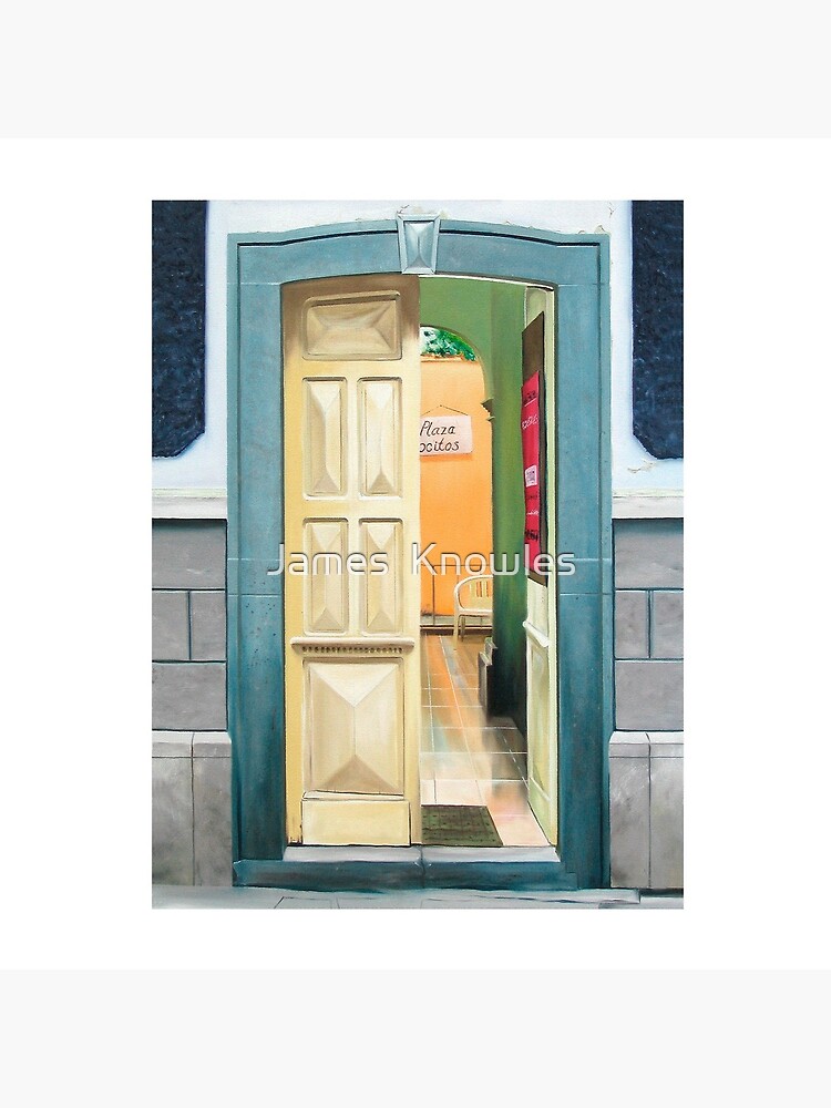 Thumbnail 5 of 5, Coasters (Set of 4), "Plaza Positos" - Oil painting of an old Mexican door designed and sold by jknowles.