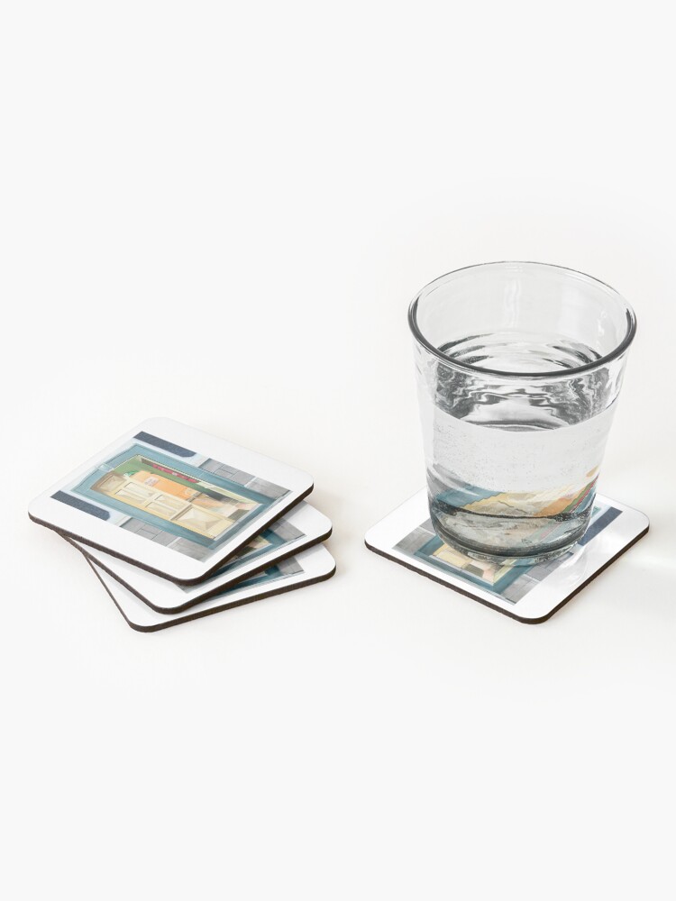 Thumbnail 2 of 5, Coasters (Set of 4), "Plaza Positos" - Oil painting of an old Mexican door designed and sold by jknowles.