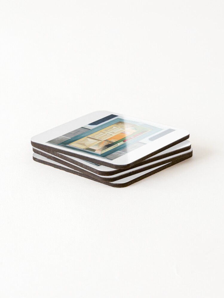 Thumbnail 4 of 5, Coasters (Set of 4), "Plaza Positos" - Oil painting of an old Mexican door designed and sold by jknowles.
