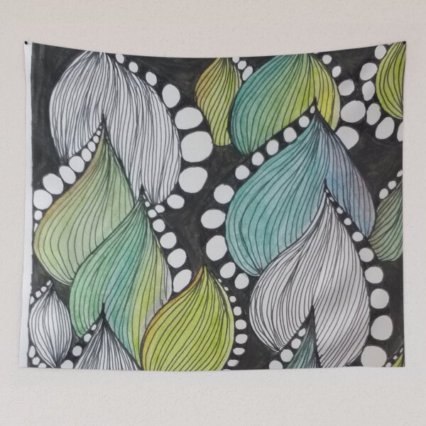 Artikelvorschau, Belaubtes Zendoodle-Muster entworfen und verkauft von Dream Bloom Gallery.