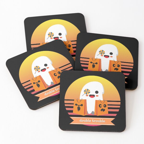 Item preview, Halloween Cute Ghost Double Trouble Trick or Treat Candy Bags designed and sold by Nathalie Aynié.