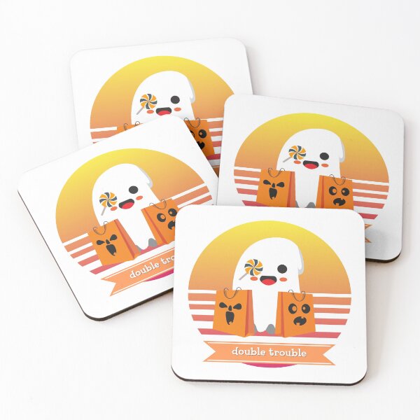 Item preview, Halloween Cute Ghost Double Trouble Trick or Treat Candy Bags designed and sold by Nathalie Aynié.
