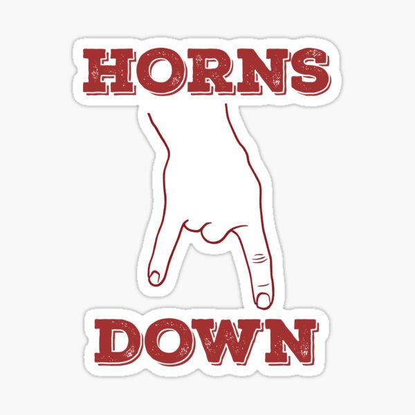 "Horns Down" Sticker for Sale by printswipe Redbubble