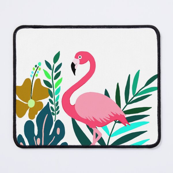 Copy of Tropical Flamingo with Hibiscus Flower Mouse Pad