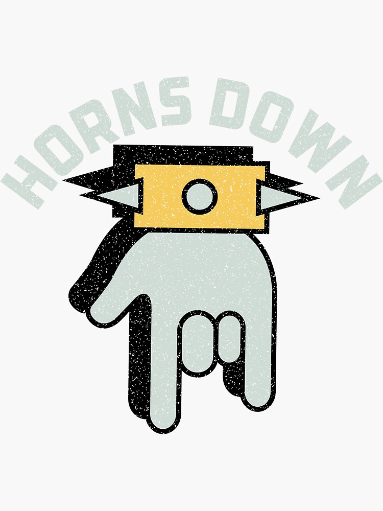 "Tshirt Design Horns Down West Virginia" Sticker by Redbubble